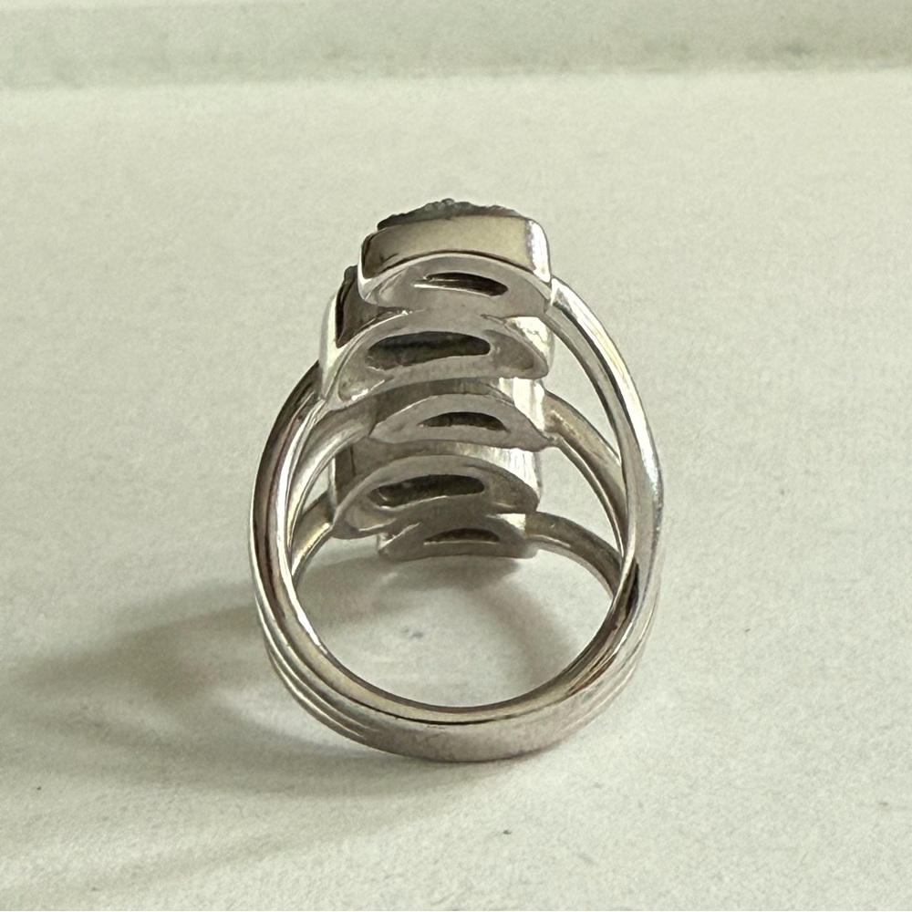 Marcia Moran Marlo Multi Stone Ring Titanium Druzy With Rhodium Size 7 $237 - Picture 4 of 8